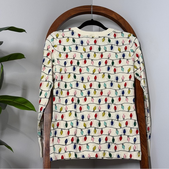 Hanna Andersson MEDIUM Ivory Christmas Holiday Lights Long Sleeve Pajama Set - Picture 3 of 10